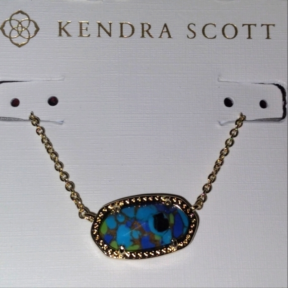 New KS Elisa Bronze Veined Lapis Turquoise Necklace💛💙 - Picture 2 of 13